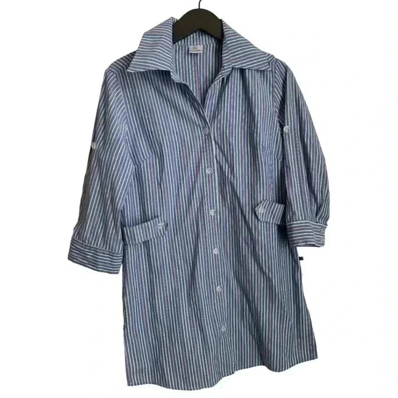 Vintage Forma Livre Women's Shirt Size Medium Stripes Button Down - Picture 1 of 7